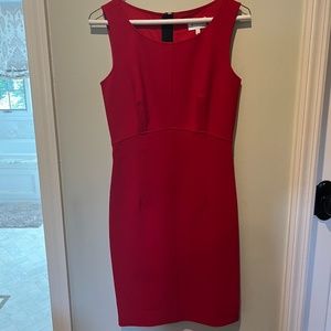 NWT Milly Red Double Crepe Zip Sheath Dress, Size 2